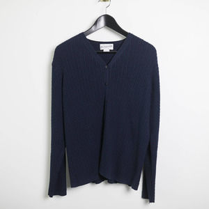 Pendleton V-Neck Cotton Blend Cable Knit Boyfriend Style Cardigan Sweater